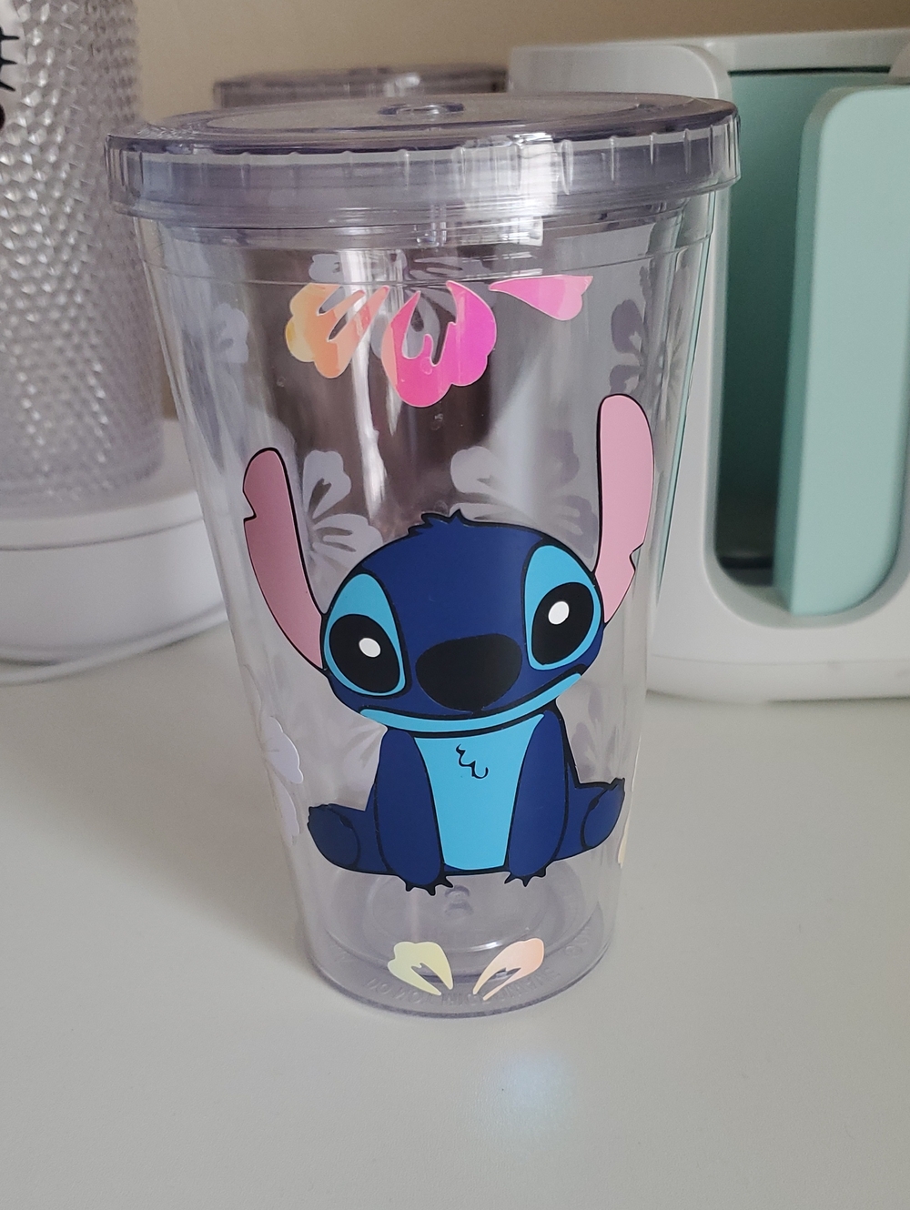Cute Stitch And Irridescent Flowers